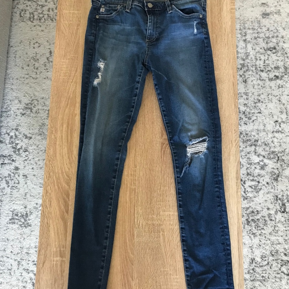 Ag Adriano Goldschmied distressed skinny jeans